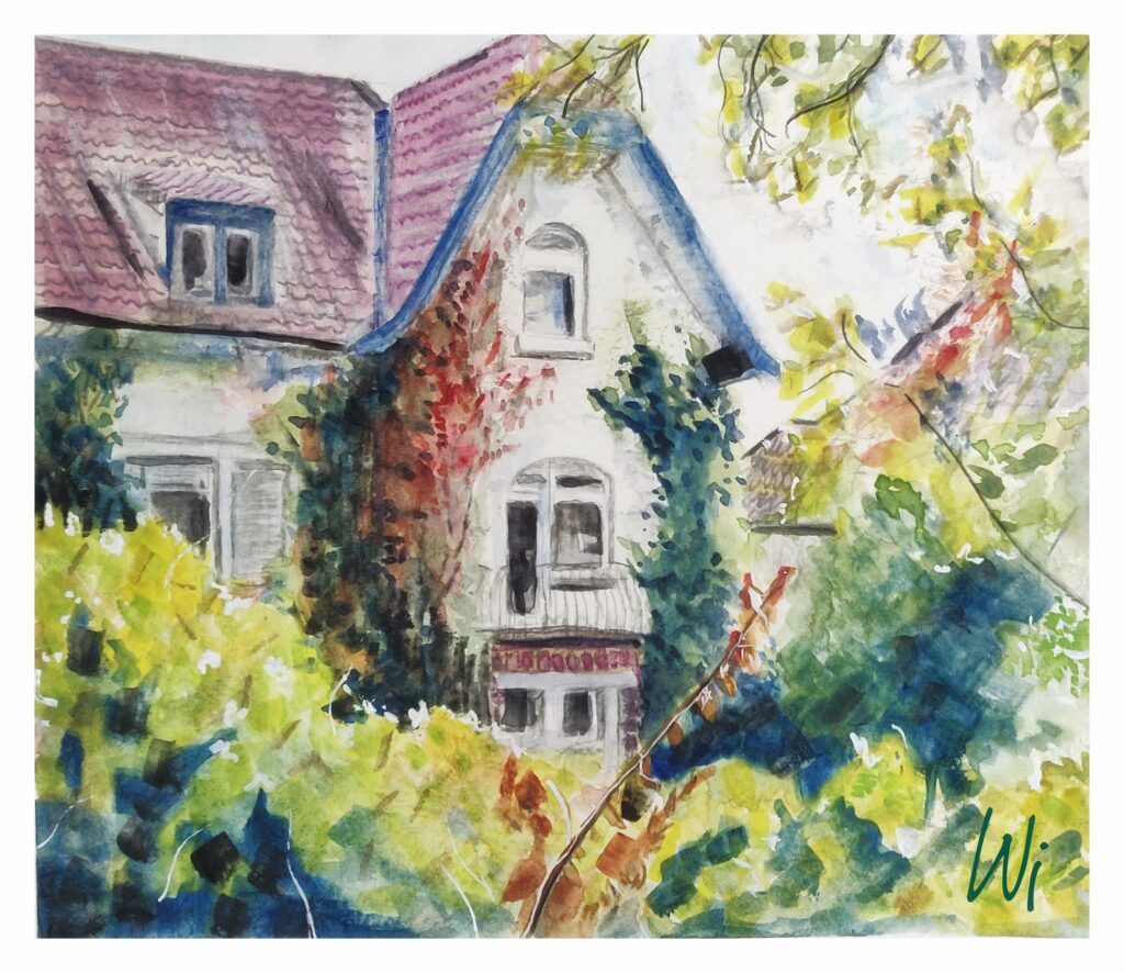"Brebacher Ecken", Haus in der Stummstraße , Aquarell, Sketchbook DinA4