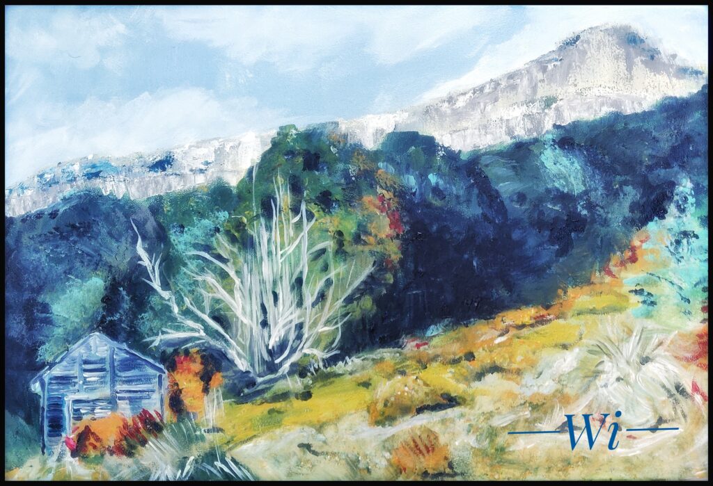 Tasmanische Landschaft, Acryl auf Leinwand, Auftragsarbeit (60x40)