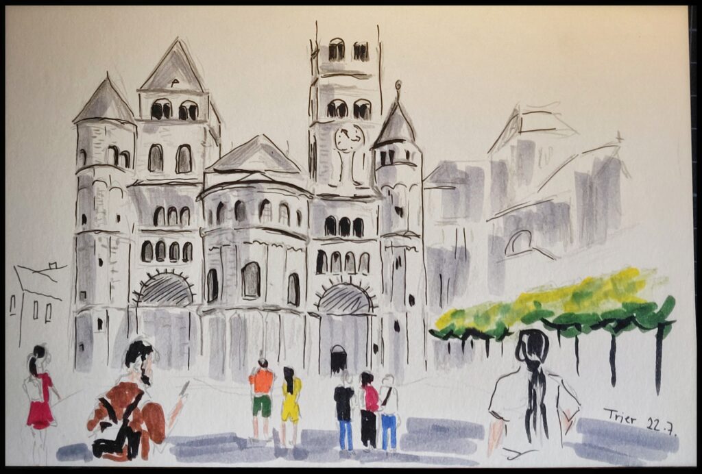 Trier, urban sketching, Fineliner und Marker, Sketchbook